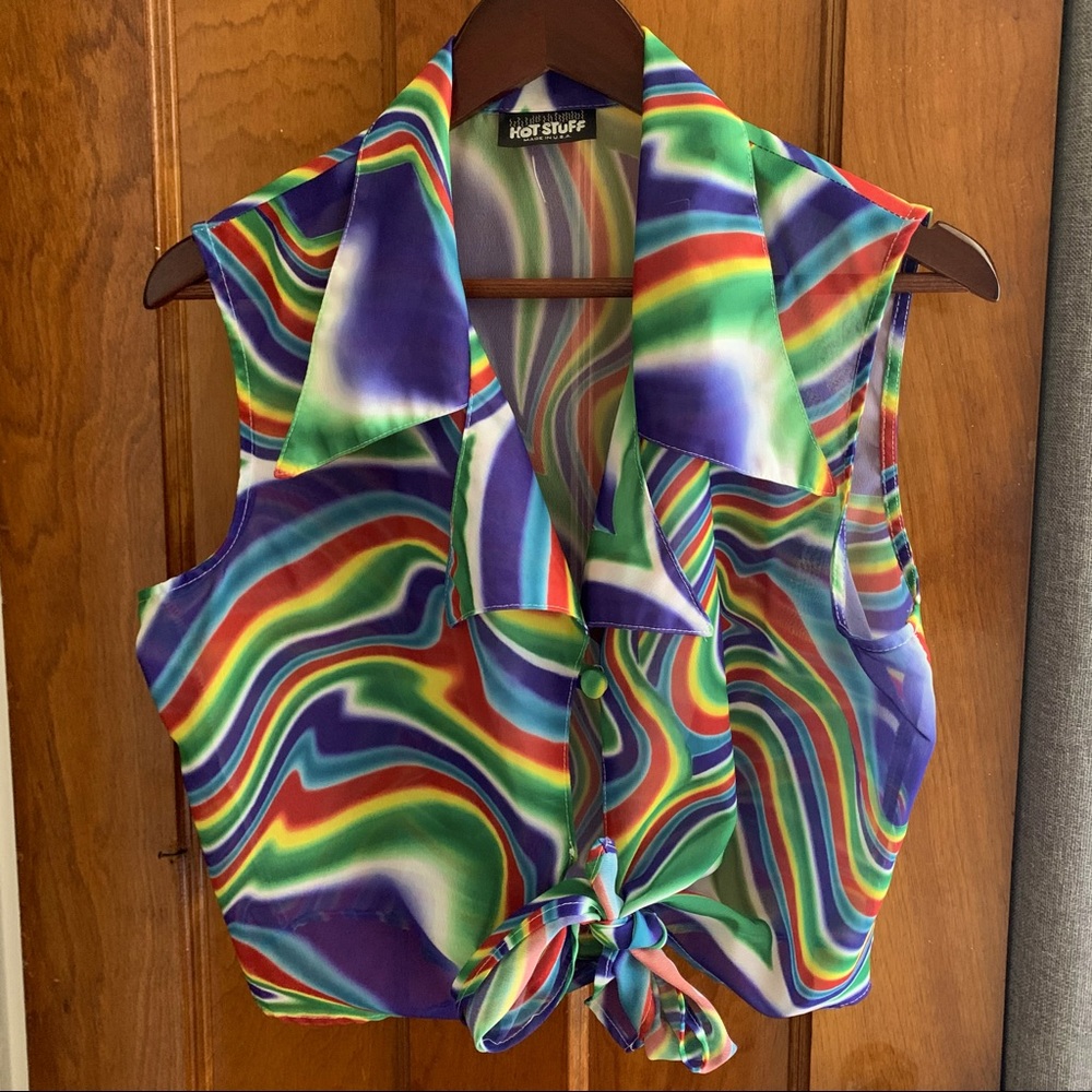 Psychedelic Front Tie Top